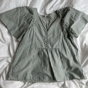 Madewell flutter sleeve striped top! Size m
